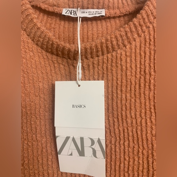 NWT Zara Basics Knit Sweater Size M Short Sleeve Shirts Casual Preppy - Picture 4 of 8